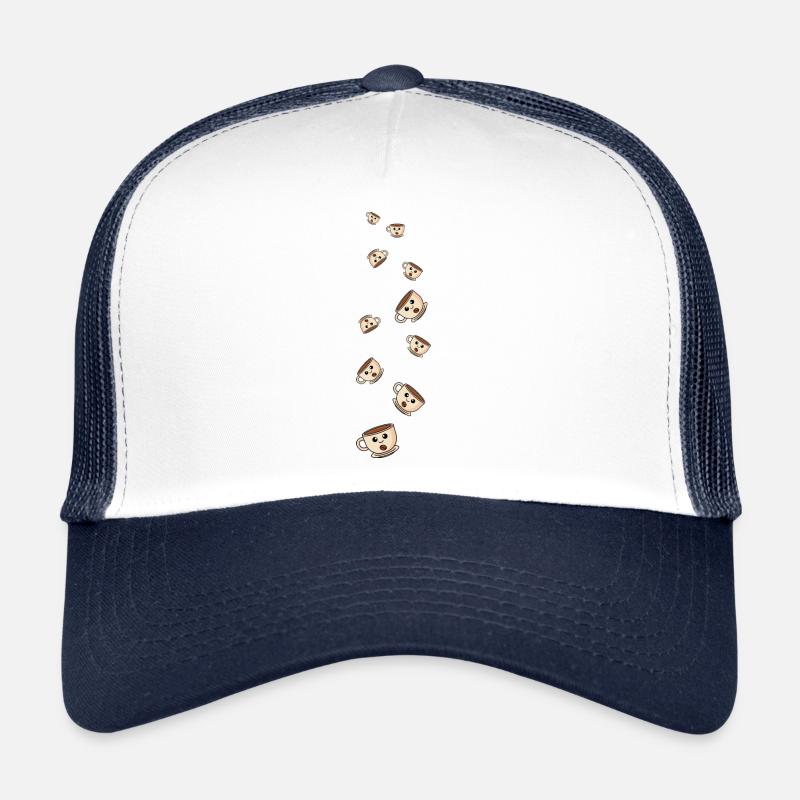 Kaffee Comic - Trucker Cap - Weiß/Navy
