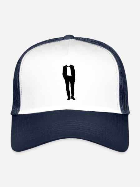man suit 1 2 - Trucker Cap - white/navy - Front