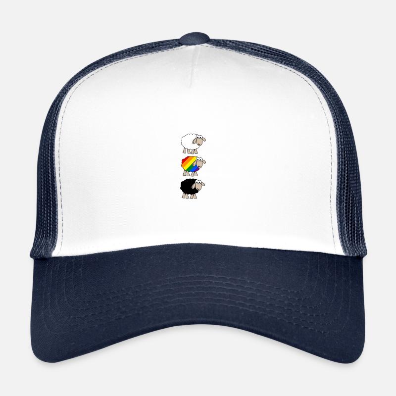 Regenbogen Schaf - Trucker Cap - Weiß/Navy