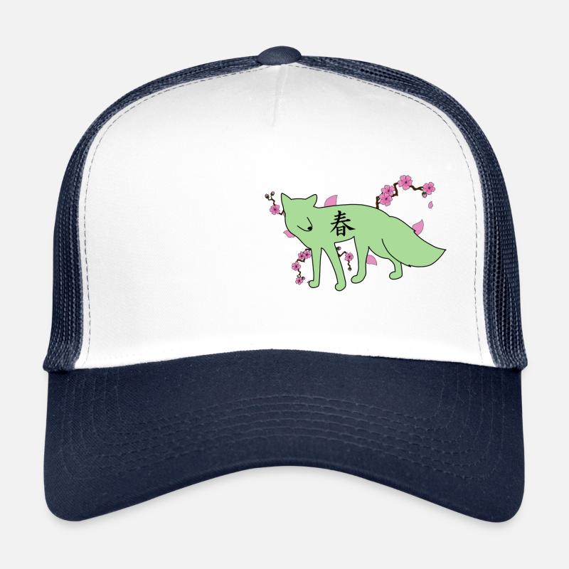 Frühlingsjapaner - Fuchs - Trucker Cap - Weiß/Navy