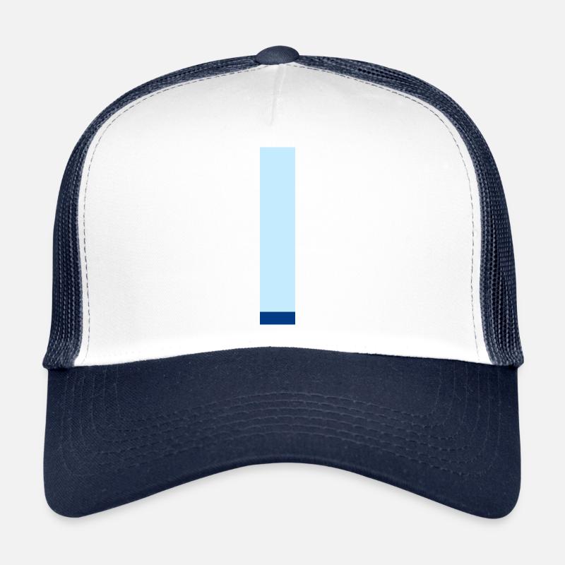 Pop und moderner blauer Buchstabe i Trucker Cap
