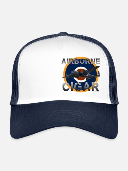 AIRBORNE CIGAR/1711 - Casquette trucker  - blanc/marine - Devant