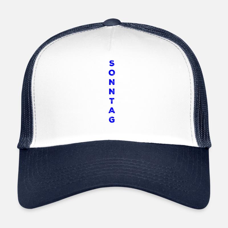 Dimanche - bleu - Casquette trucker  - blanc/marine