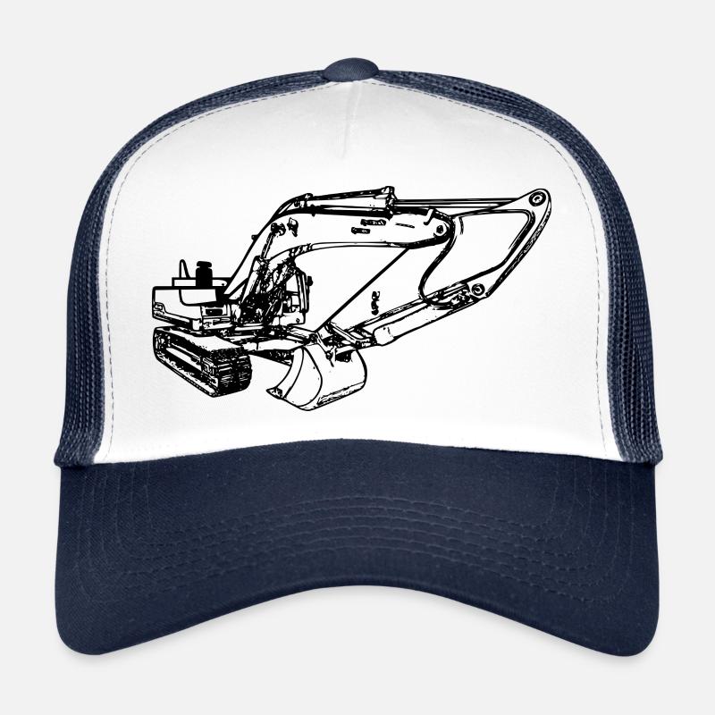 Pelle pelles à pelles à pelles noires - Casquette trucker  - blanc/marine