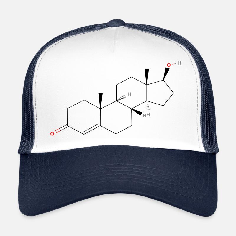 Molécule de testostérone - Formule structurale colorée Casquette trucker 