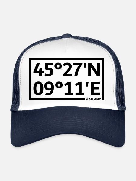 Coordonnées de Milan - Casquette trucker  - blanc/marine - Devant