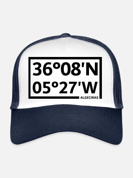 Coordonnées d’Algésiras - Casquette trucker  - blanc/marine - Devant