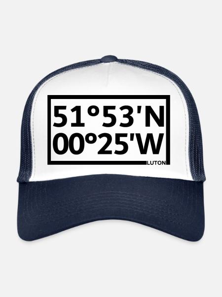Coordonnées de Luton - Casquette trucker  - blanc/marine - Devant