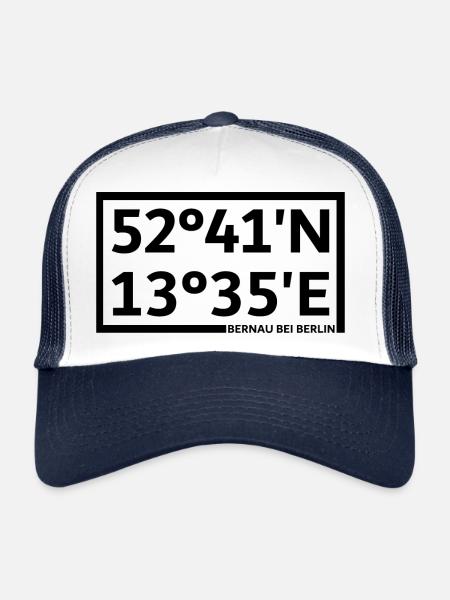 Coordonnées de Bernau bei Berlin - Casquette trucker  - blanc/marine - Devant