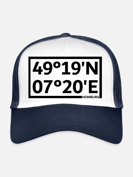 Homburg coordinates - Trucker Cap - white/navy - Front