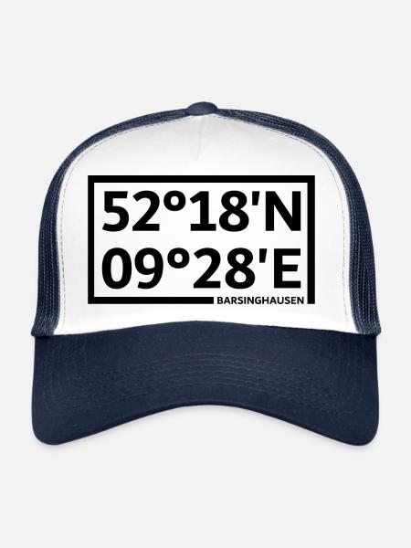 Coordonnées de Barsinghausen - Casquette trucker  - blanc/marine - Devant
