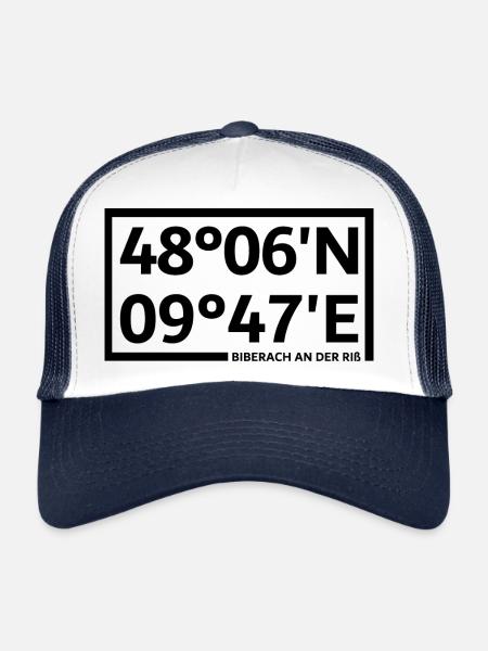 Coordonnées de Biberach an der Riß - Casquette trucker  - blanc/marine - Devant