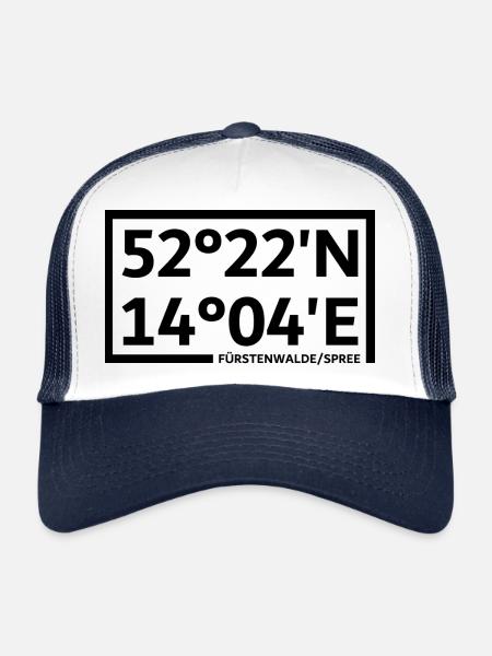 Coordonnées Fürstenwalde/Spree - Casquette trucker  - blanc/marine - Devant