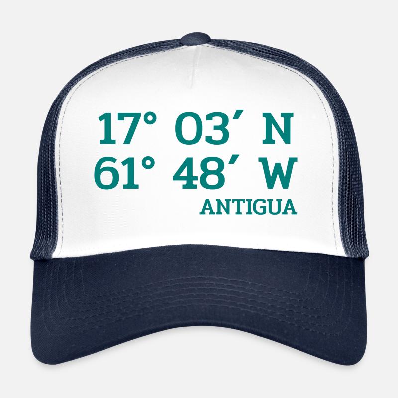 Coordonnées Antigua - Coordonnées - Caraïbes Casquette trucker 