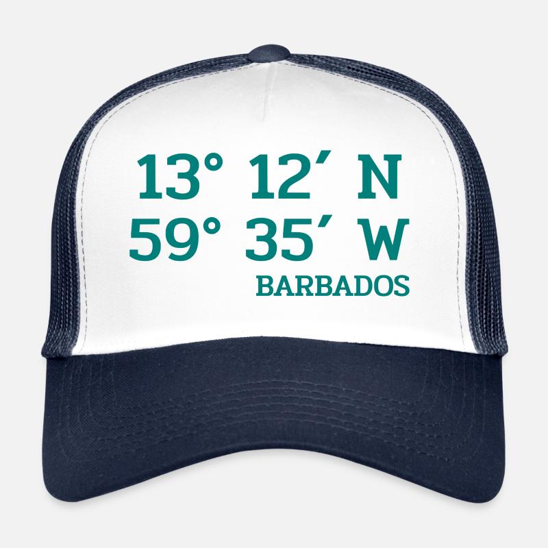 Barbados Coordinates - Koordinaten - West Indies Trucker Cap