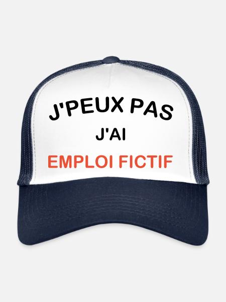 I can't I have a fictitious job - Trucker Cap - white/navy - Front