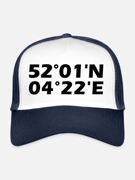 Delft coordinates - Trucker Cap - white/navy - Front