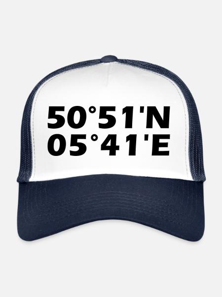 Coordonnées de Maastricht - Casquette trucker  - blanc/marine - Devant