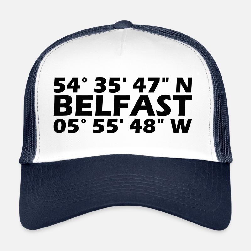 Coordonnées de Belfast - Casquette trucker  - blanc/marine