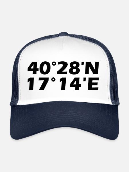 Coordonnées de Tarente - Casquette trucker  - blanc/marine - Devant