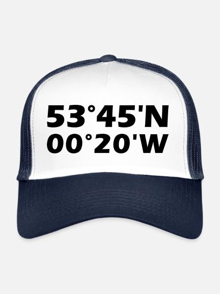 Coordonnées de Kingston upon Hull - Casquette trucker  - blanc/marine - Devant