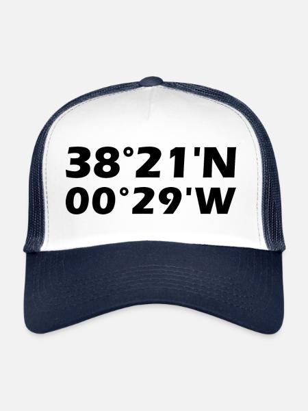 Coordonnées d’Alicante - Casquette trucker  - blanc/marine - Devant