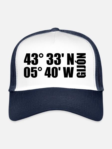 Coordonnées de Gijón - Casquette trucker  - blanc/marine - Devant