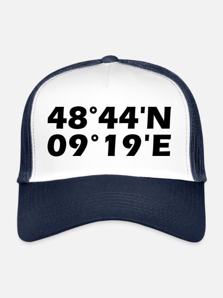 Esslingen am Neckar coordinates - Trucker Cap - white/navy - Front