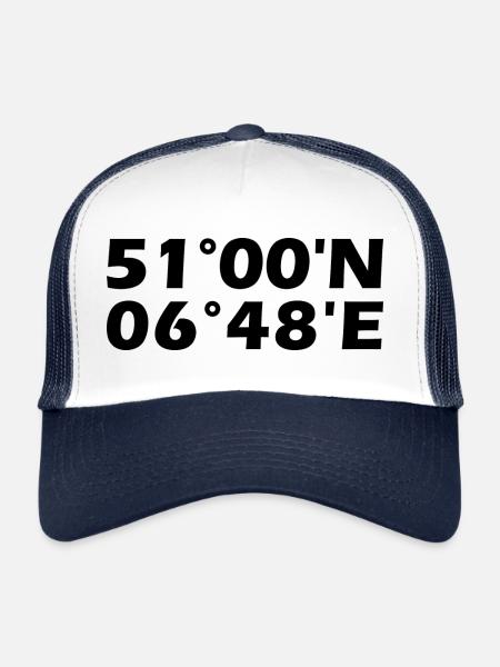 Coordonnées de Pulheim - Casquette trucker  - blanc/marine - Devant
