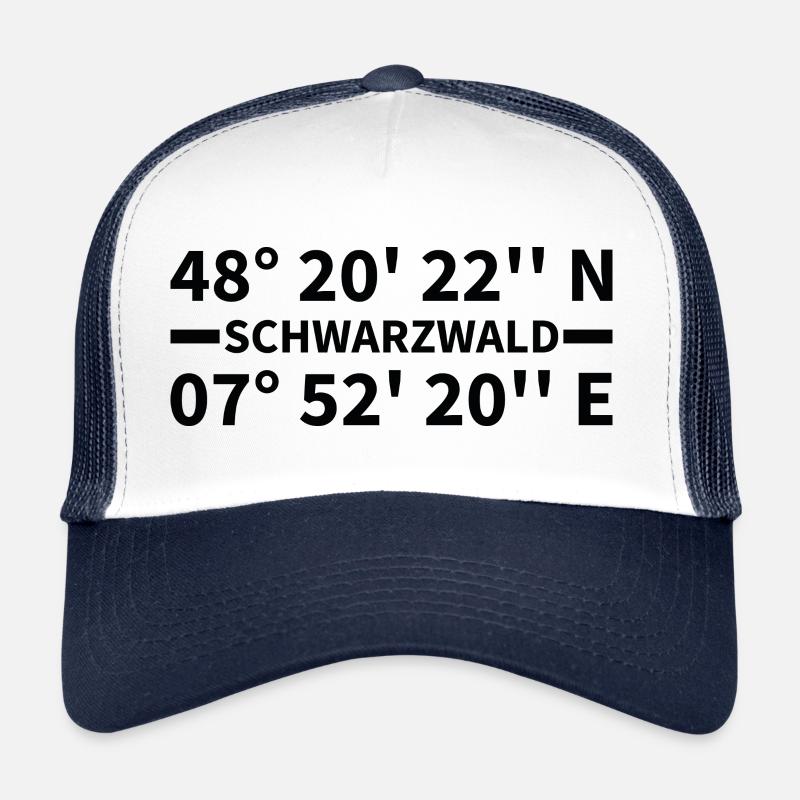 Schwarzwald Koordinaten - Trucker Cap - Weiß/Navy