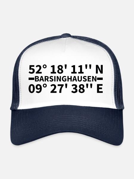 Coordonnées de Barsinghausen - Casquette trucker  - blanc/marine - Devant