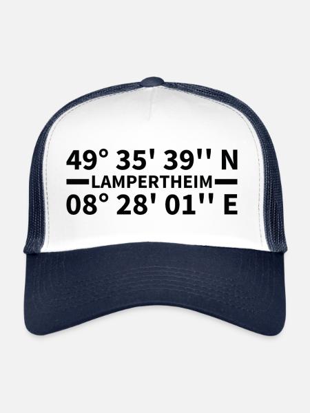 Lampertheim coordinates - Trucker Cap - white/navy - Front