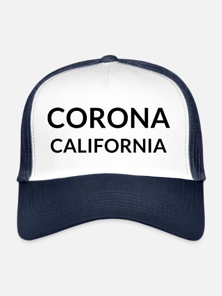Corona Californie États-Unis - Casquette trucker  - blanc/marine - Devant