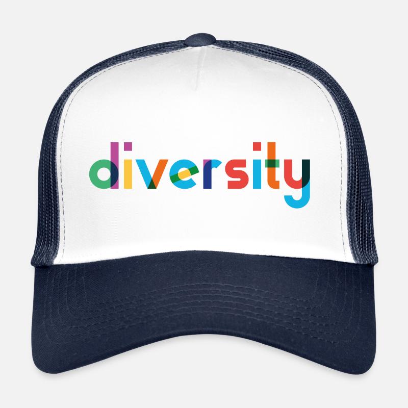 Diversité - Typographie arc-en-ciel Casquette trucker 