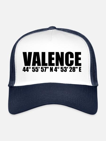 Coordonnées de valence - Casquette trucker  - blanc/marine - Devant