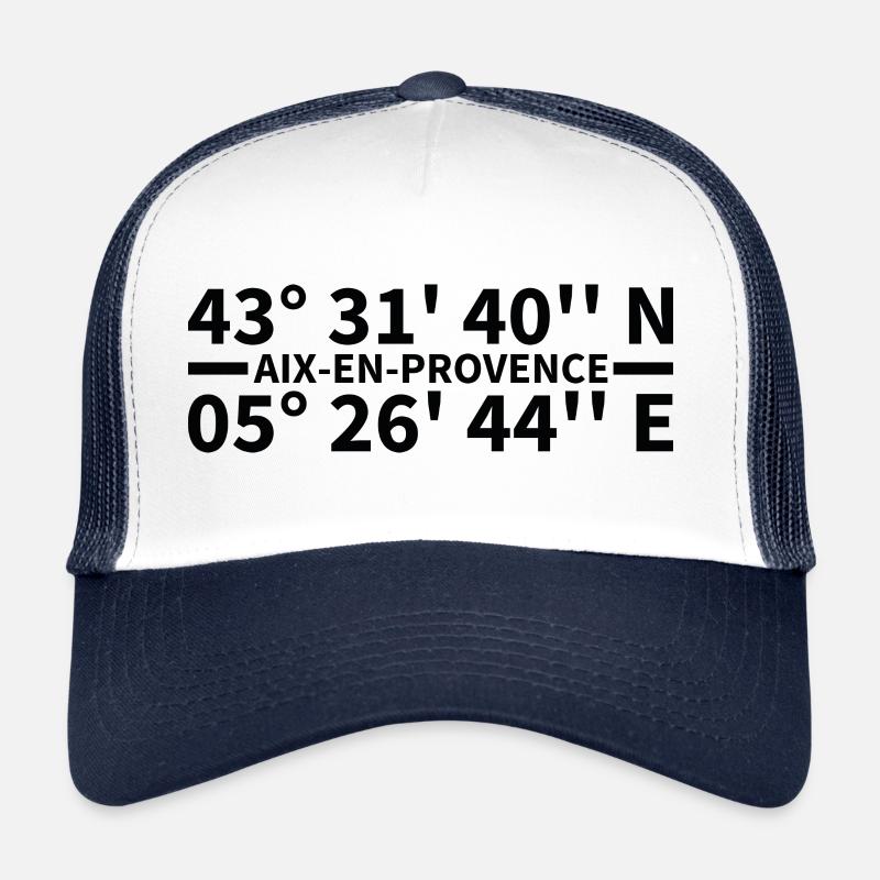 Coordonnées d’Aix-en-Provence Casquette trucker 