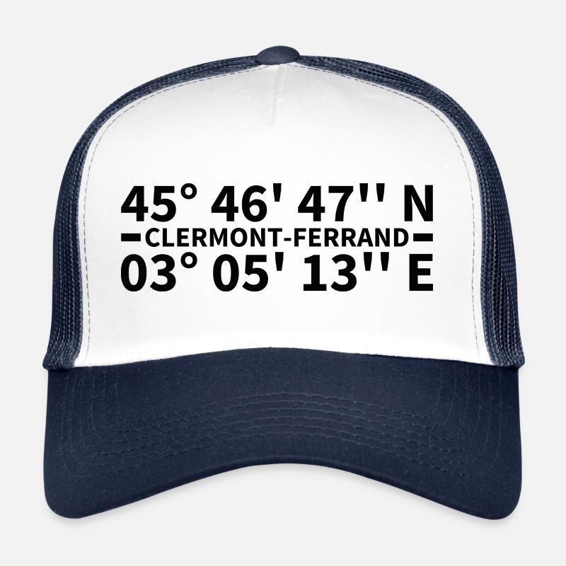 Coordonnées de Clermont-Ferrand Casquette trucker 