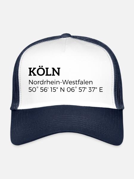 les coordonnées Cologne Rhénanie-du-Nord-Westphalie - Casquette trucker  - blanc/marine - Devant