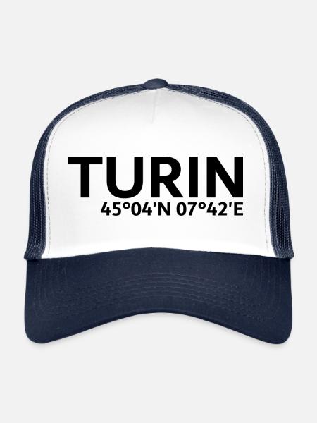 Coordonnées de Turin - Casquette trucker  - blanc/marine - Devant