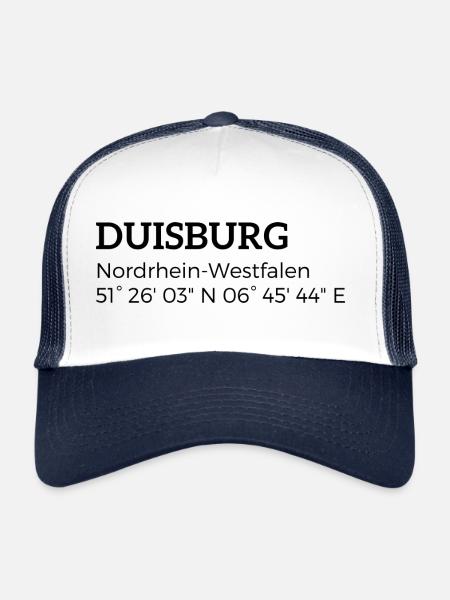 les coordonnées Duisbourg Rhénanie-du-Nord-Westphalie - Casquette trucker  - blanc/marine - Devant