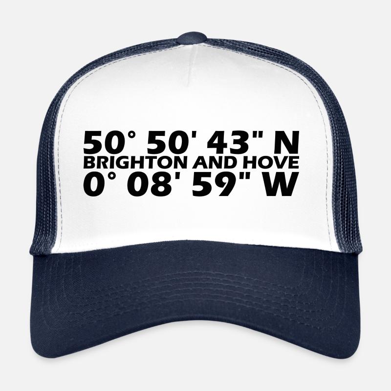 Coordonnées de Brighton et Hove - Casquette trucker  - blanc/marine