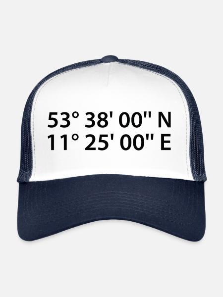 Schwerin coordinates - Trucker Cap - white/navy - Front