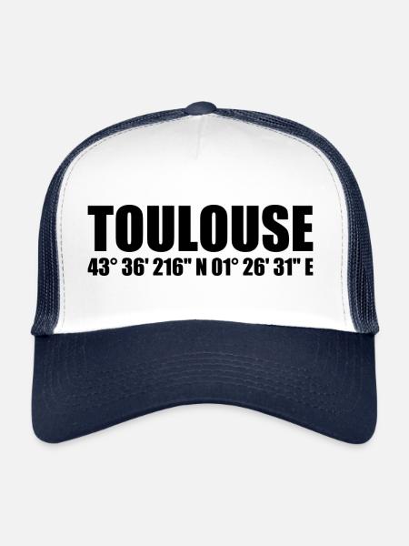 Toulouse coordinates - Trucker Cap - white/navy - Front
