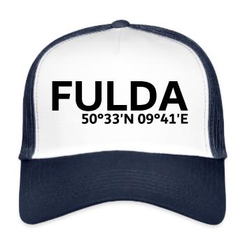 Fulda Koordinaten - Trucker Cap - Weiß/Navy - Vorne