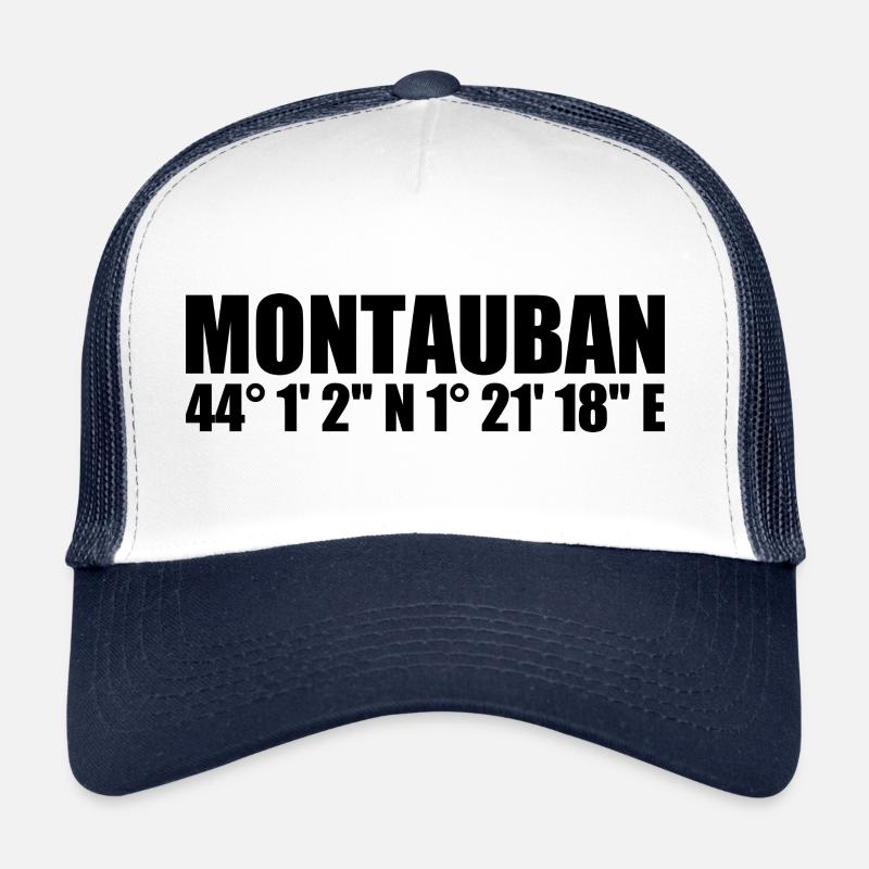 Coordonnées de Montauban - Casquette trucker  - blanc/marine