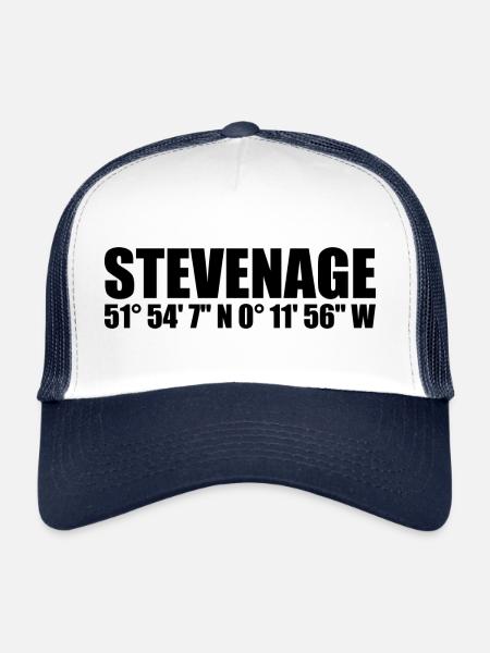 Stevenage coordinates - Trucker Cap - white/navy - Front