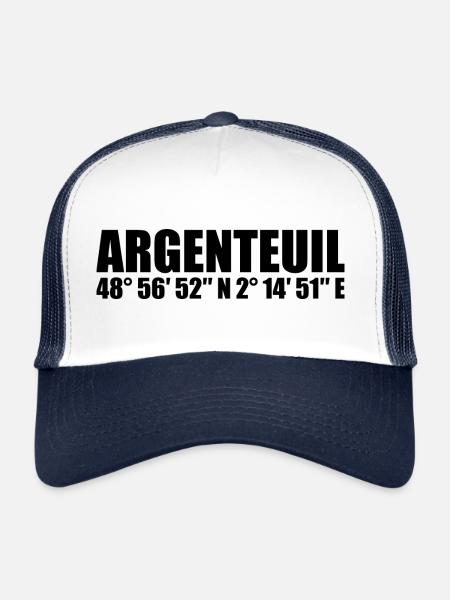 Coordonnées d’Argenteuil - Casquette trucker  - blanc/marine - Devant