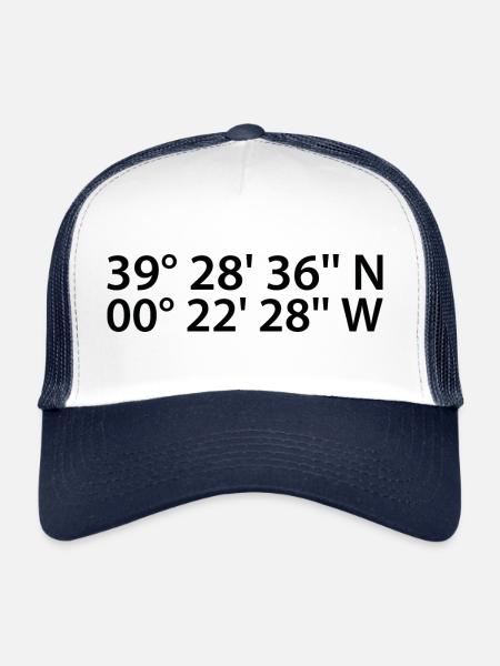 Coordonnées de Valence - Casquette trucker  - blanc/marine - Devant