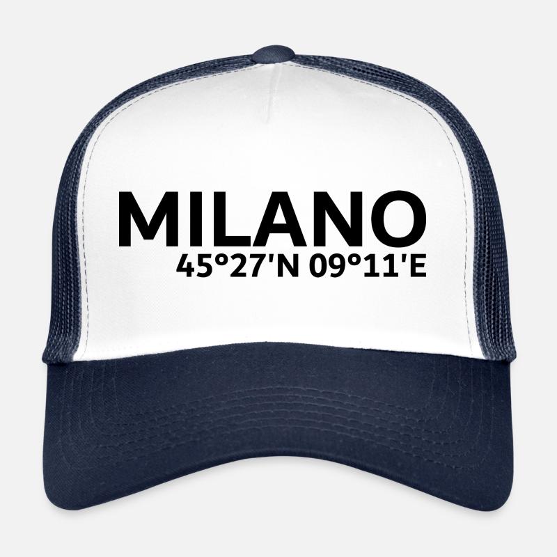 Milano Koordinaten - Trucker Cap - Weiß/Navy