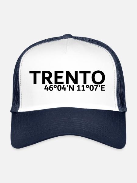 Trento coordinates - Trucker Cap - white/navy - Front